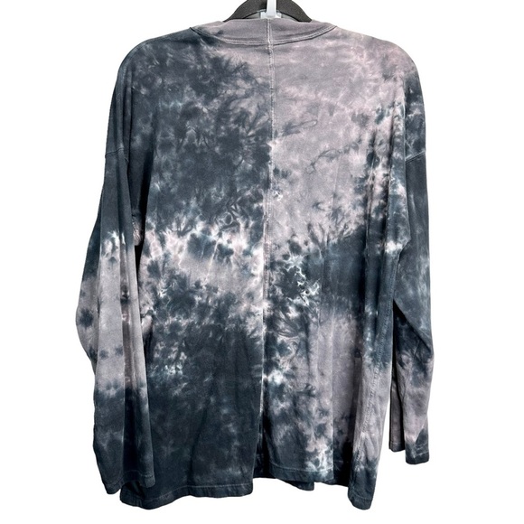Free People Gray Be Free Tie Dye Oversized Long Sleeve Tee By We The Free - Picture 6 of 7